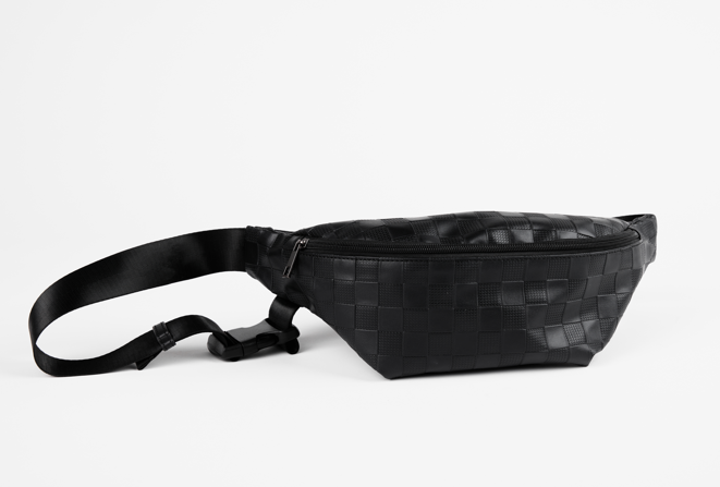 Textured Check Fanny Pack
