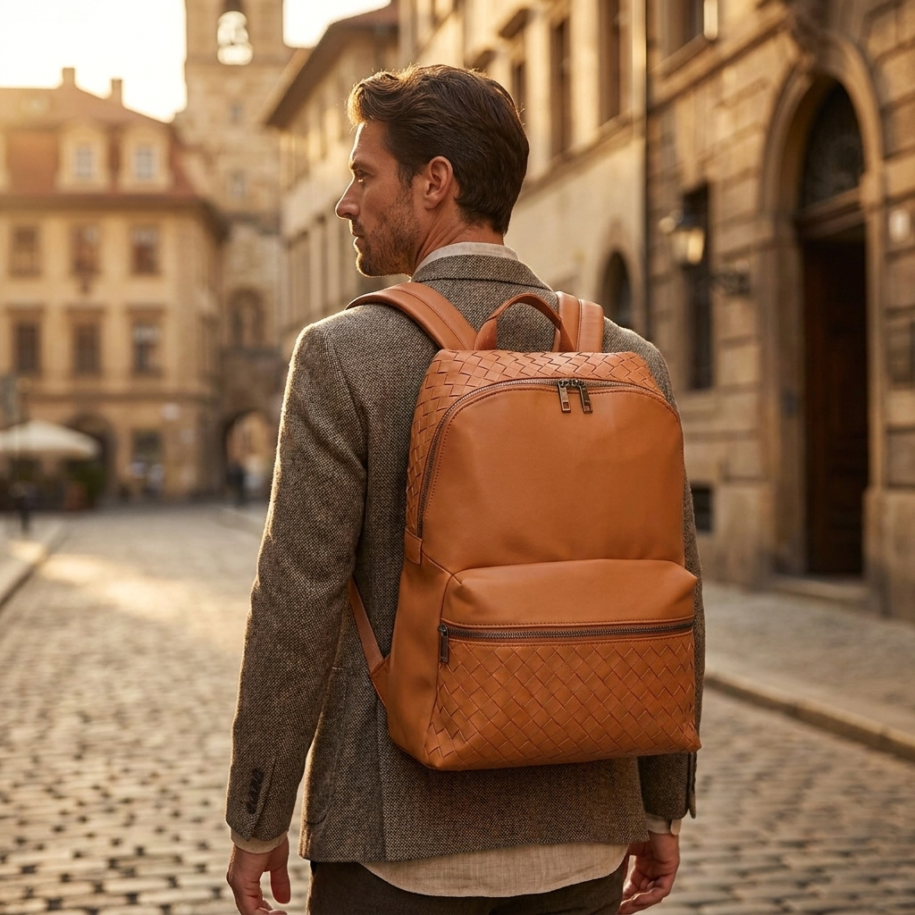 Venezia Woven 15 inch Backpack lifestyle