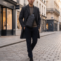 Textured Check Modern Sling Bag - lifestyle