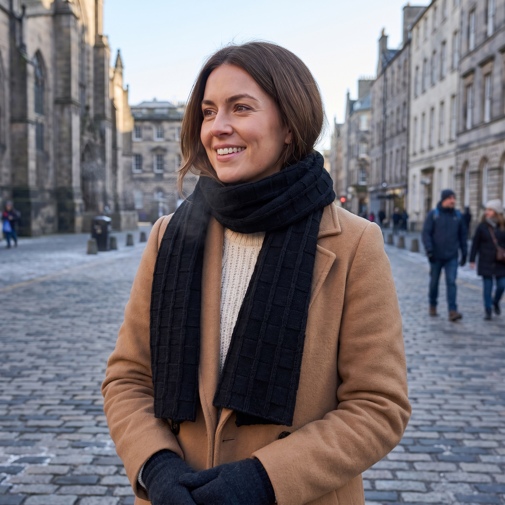 Textured Check Scarf - lifestyle