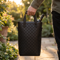 Textured Check Wine Bag - lifestyle