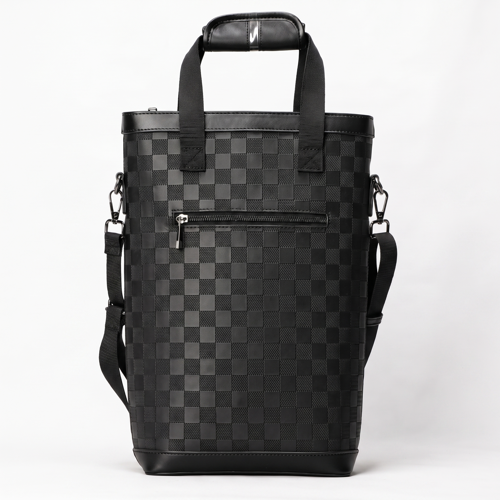 Textured Check Wine Bag