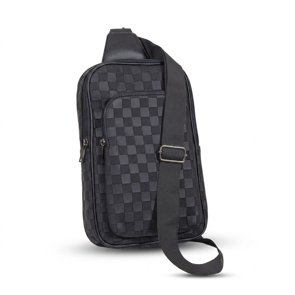 Textured Check Modern Sling Bag
